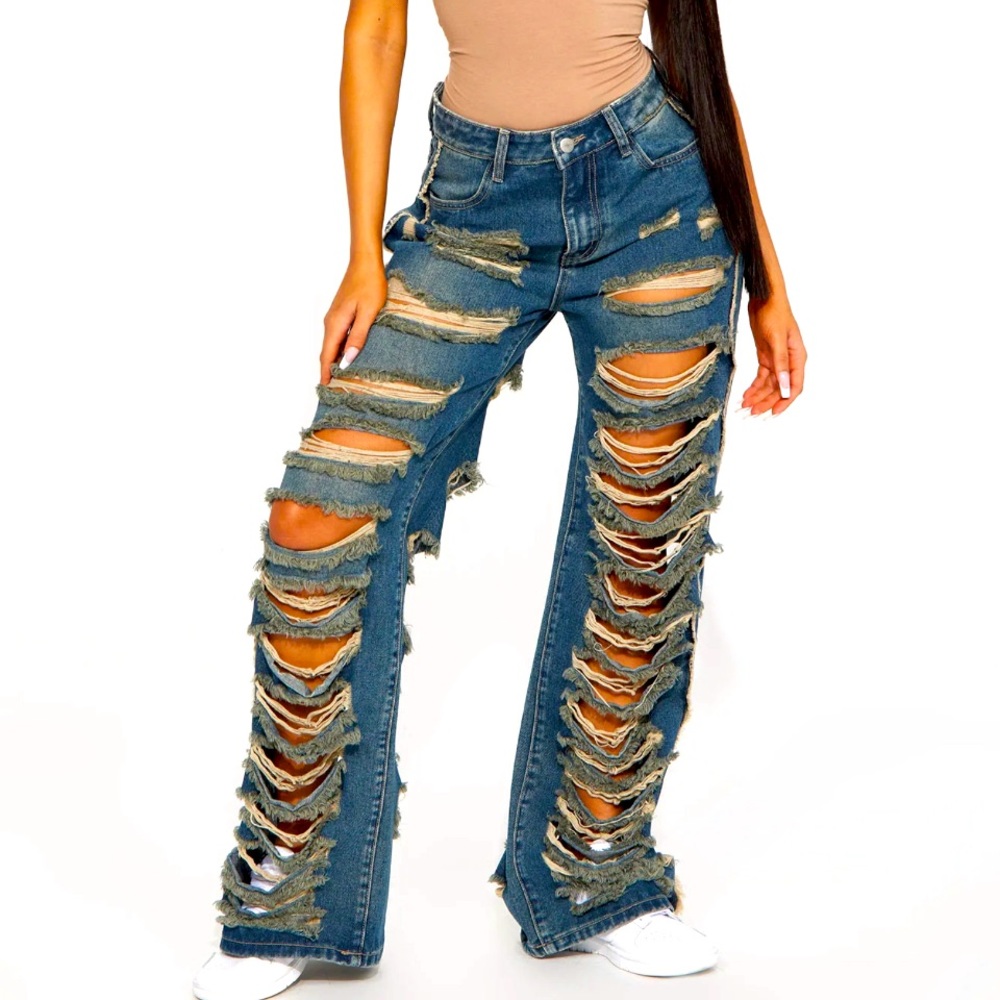 Distressed Blue Women's Jeans